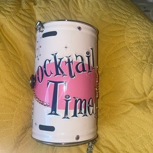 Purse Martini time barrel with Swarovski crystals .